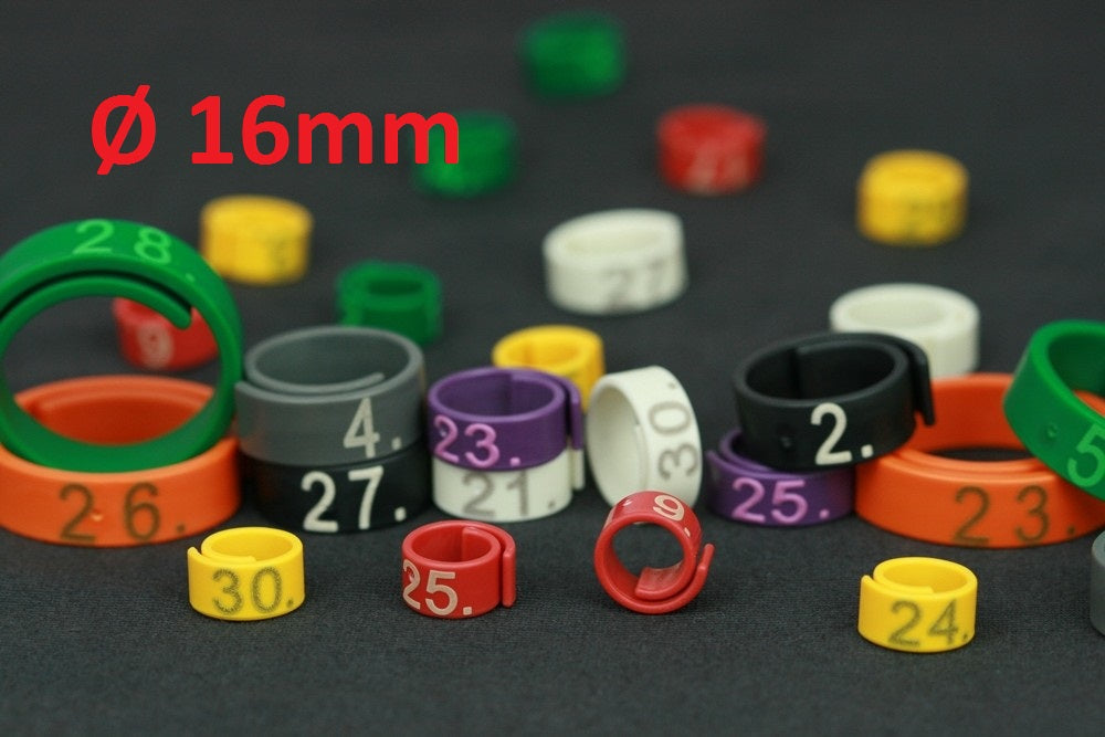 Anneaux flexibles Ø16 mm numérotés