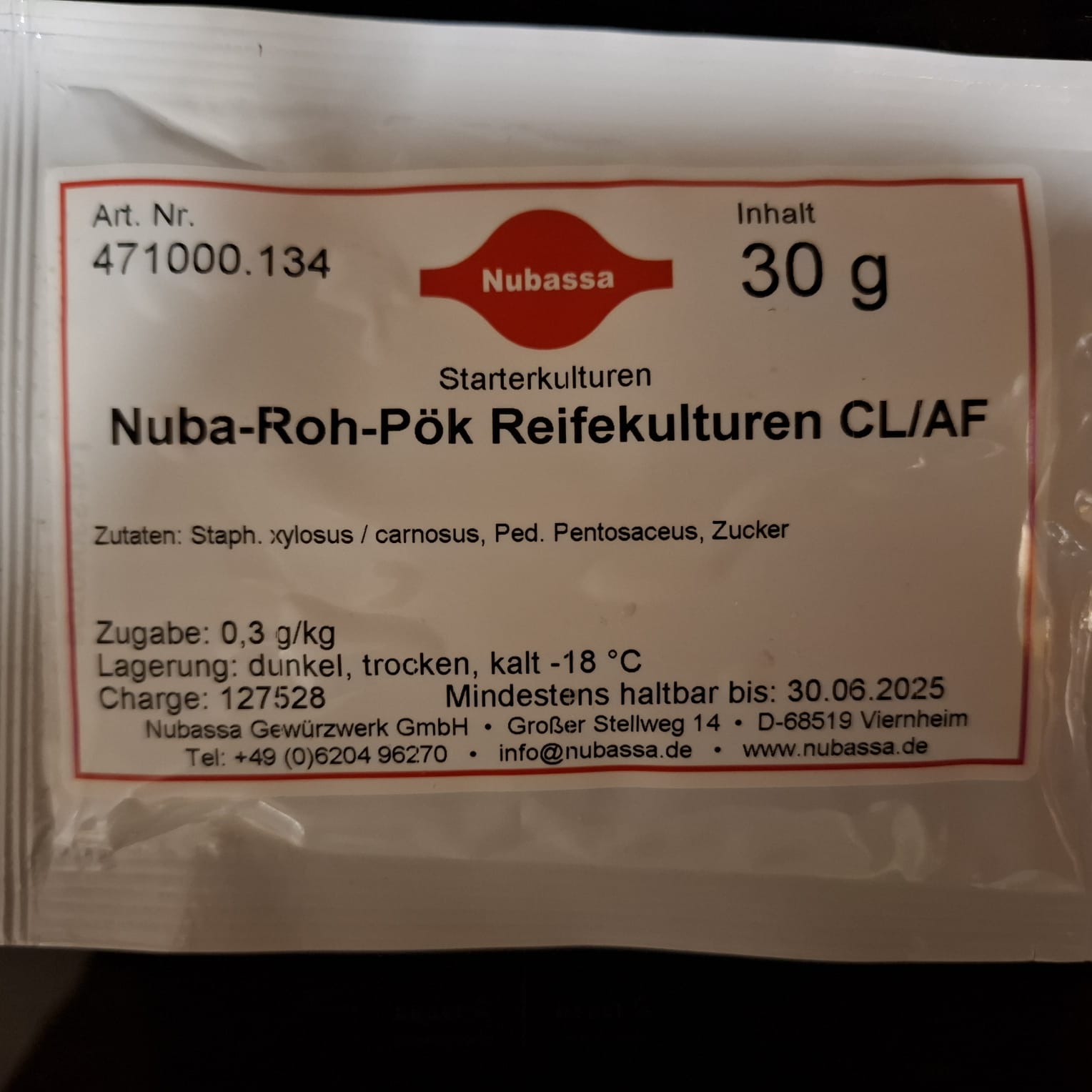 Nuba-Roh-Pök Reifekulturen CL/AF 30g
