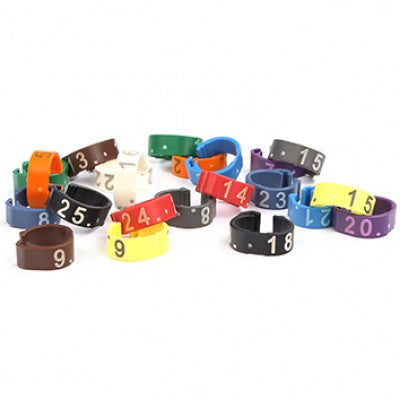Anneaux à clip numérotés Ø10mm 1-25