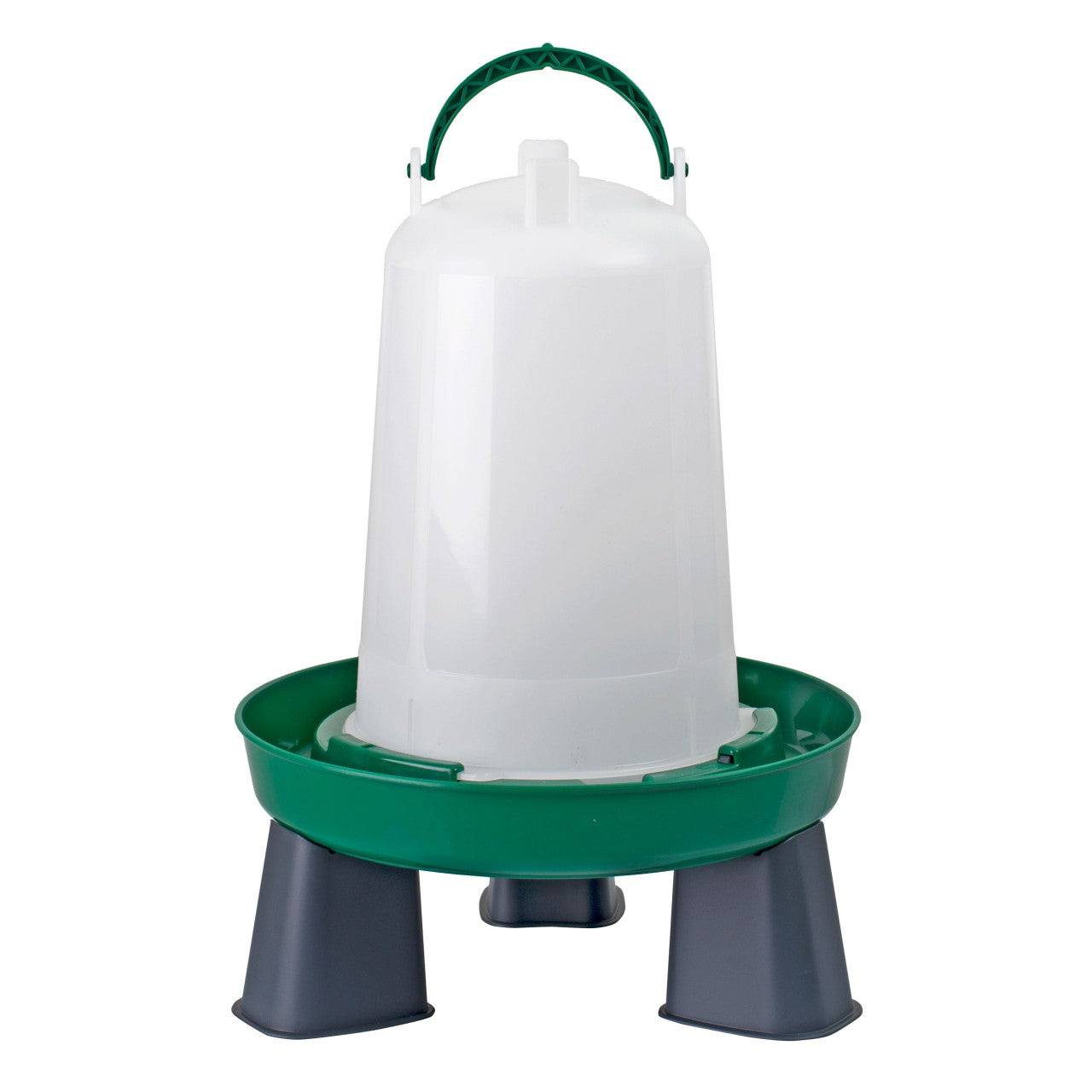 Abbeveratoio in plastica a campana con chiusura a baionetta e piedini