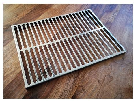 Griglia piatta con telaio a L 30x25cm in acciaio inox