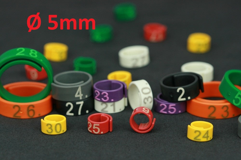 Anneaux flexibles Ø5 mm numérotés