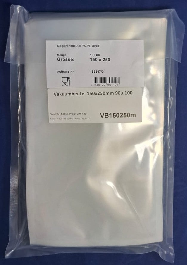 Vakuumbeutel ab 150mm breite 90µ 100 Stück